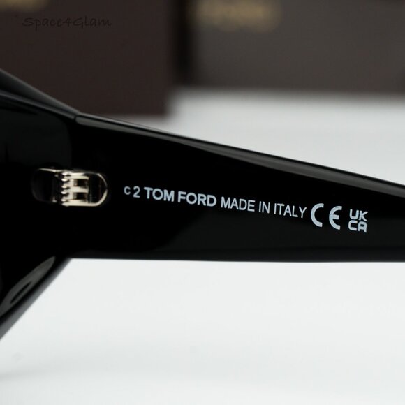 BRAND NEW Tom Ford FT1035-N RYDER 01A Shiny Black Grey Square Women Sunglesses main image 6